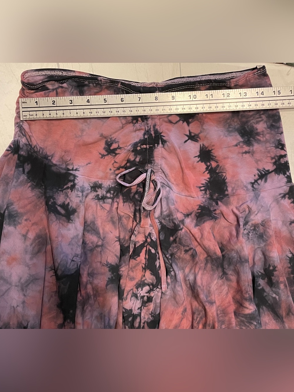Dolls Kill Current Mood Tie-Dye Handkerchief Hem Skirt - Pink & Black - Picture 5 of 8
